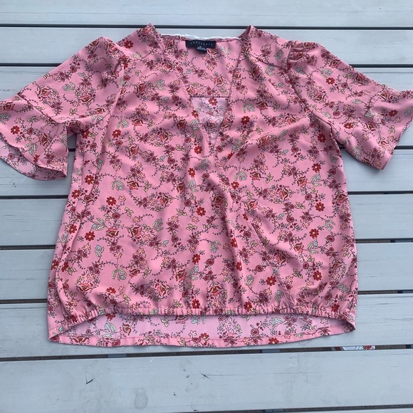 Sanctuary Women's Pink Floral Short Sleeves Size Medium - Picture 1 of 4